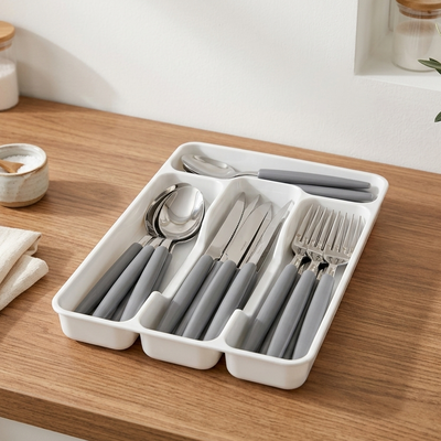 Set de Cubiertos de Acero Inoxidable con Mango de Diseño (24 Piezas)