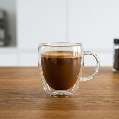 Taza de Vidrio Doble Pared Térmica de 270cc