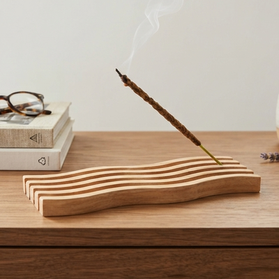 Portasahumerios Curvo de Madera Diseño Varillado