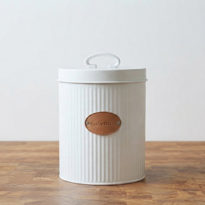 Lata Organizadora para Galletitas Blanca Estilo Vintage