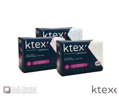 COMPRESA DE PAPEL Y NYLON PRO2 CON DISEÑO X 50 UNIDADES – KTEX