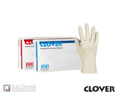 GUANTES DE LÁTEX PARA EXAMINACIÓN X 100 UNIDADES – CLOVER