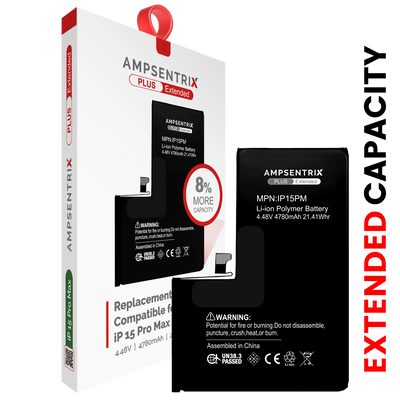 Batería iPhone 15 Pro Max – AmpSentrix Plus Extended