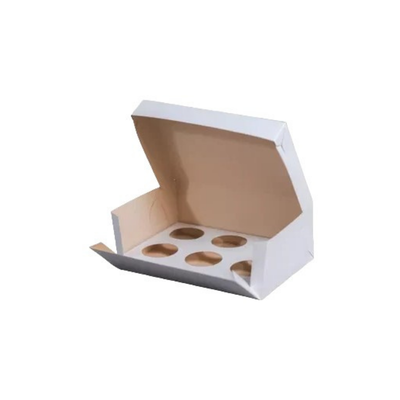 Caja Para Cupcake X6 C/Visor BLANCAS 24X17X10 