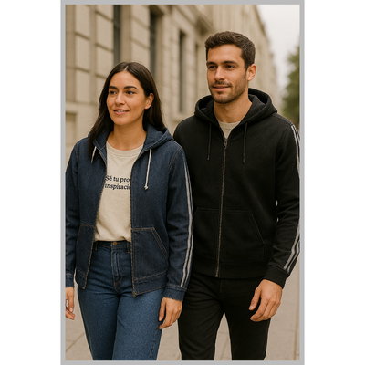 Campera jeans Líneas. 
