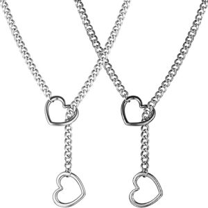 Collar, Choker ahorque, cadena y corazon (70cm)