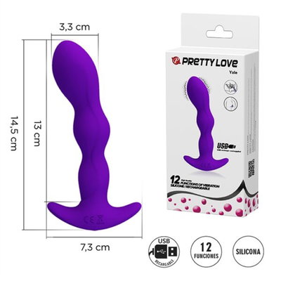 Yale dilatador anal con 12 modos de vibracion y carga USB