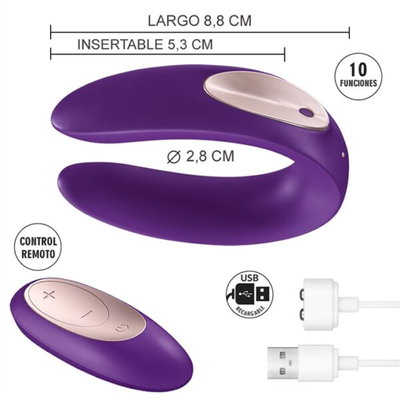 Partner Plus Estimulador para parejas con control remoto RECARGABLE SATISFYER