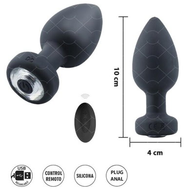 Plug M anal con vibracion carga USB y control remoto