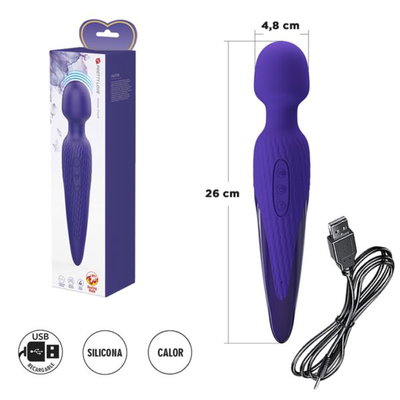 Masajeador vibrador con efecto calor y carga USB