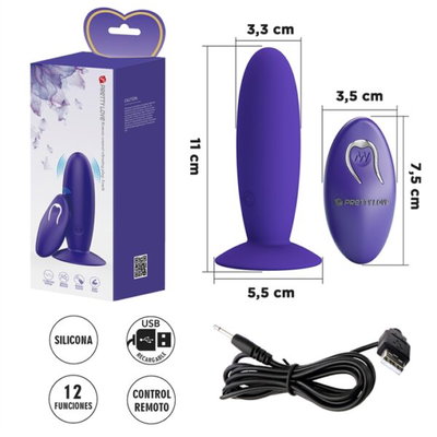 plug vibrador Dilatador anal con control remoto y carga USB