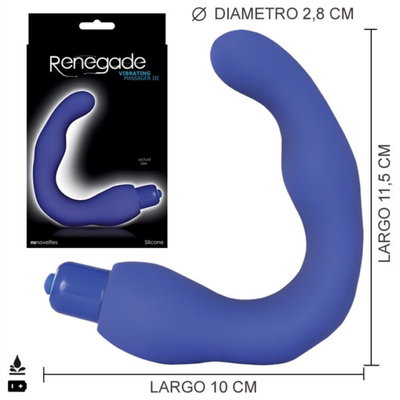 Prostático con vibro Renegade celeste (PILAS)