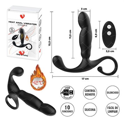 Prostático con control remoto y función de calor