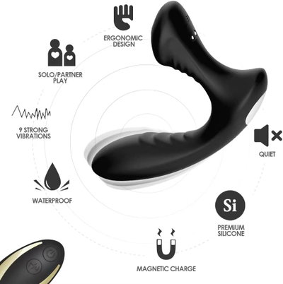 Prostatico vibrador con control remoto USB