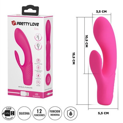 TIM VIBRADOR Estimulador de punto G y clitoris con carga USB