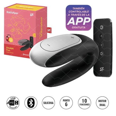 Double fun vibrador con control Y APP A DISTANCIA para parejas y carga USB SATISFYER