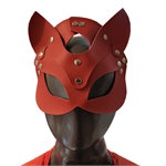 Mascara gatita simil cuero ROJA