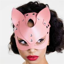 Mascara gatita simil cuero ROSA