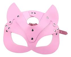 Mascara gatita simil cuero ROSA