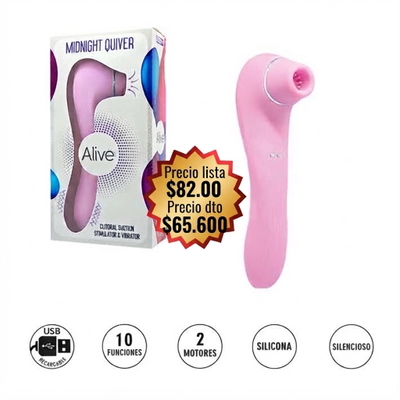 Midnight quiver Pink succionador de clitoris con carga USB