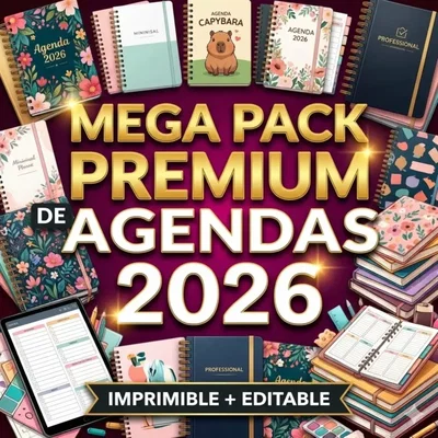 MEGA PACK PREMIUM: Agendas & Planners 2026 (+300 Archivos Editables e Imprimibles)