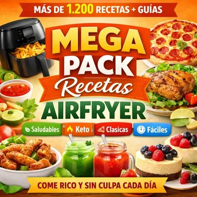 Mega Pack Recetas AirFryer +1200 Recetas Saludables y Clásicas