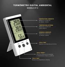 Termómetro dual digital DT3 (2 temp. IN-OUT+ sensor de Humedad 20 a 99%)
