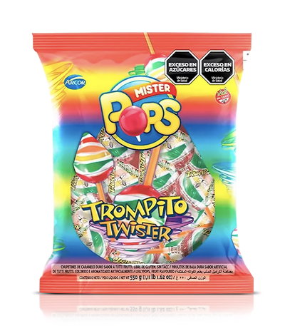 Chupetín Pops Trompito Twister x 50u.