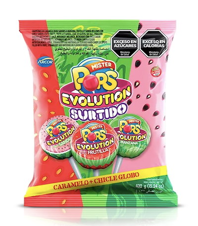 Chupetín Pops Evolution Surtido x 24u.