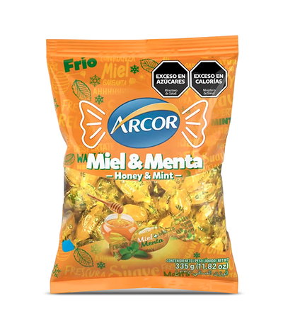 Caramelos Arcor Miel y Menta 335g.