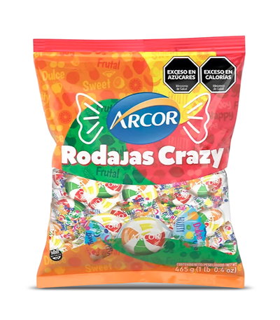 Caramelos Arcor - Rodajas Crazy 465g.