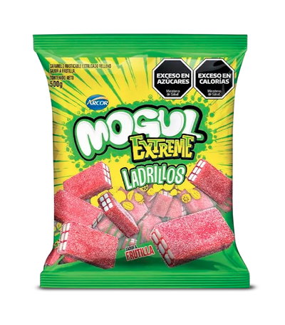 Gomitas Mogul - Extreme Ladrillos de Frutilla 500g.