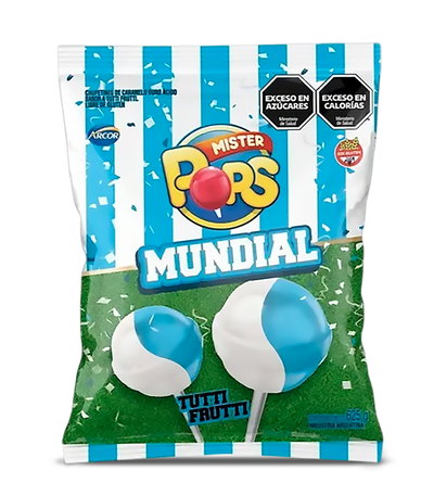 Chupetín Mister Pops Mundial x 50u.