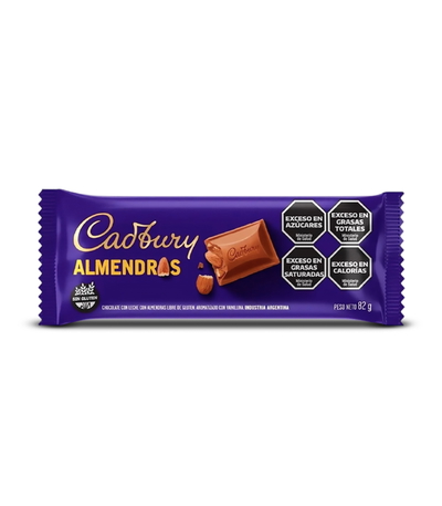Chocolate Cadbury Almendras 82g - 3u.