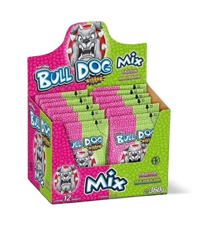 Pastillas Bull Dog Acidas Sandía - Manzana x 12u.