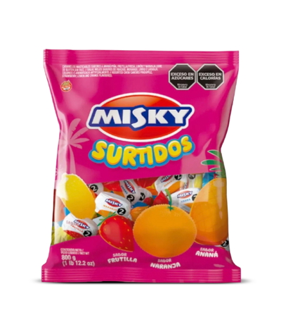 Caramelos Masticables Misky Surtidos Frutales 800g.