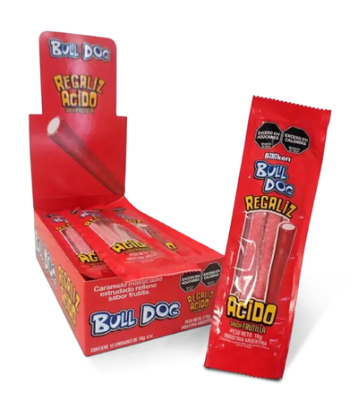 Gomitas Bull Dog Regaliz Frutilla Acida - 12u.