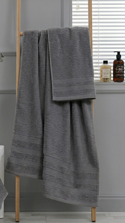 Toallón y toalla Wave Gris - Jean Cartier