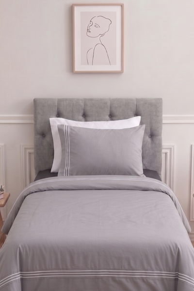 Sábanas Feston Twin Gris Oxford - Jean Cartier