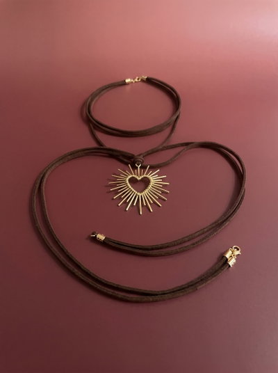Collar de gamuza Heart