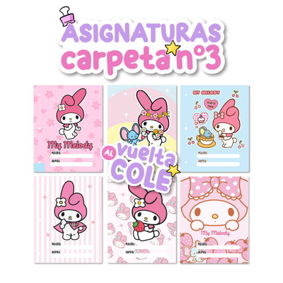 Separadores N°3 X6 Caratulas – My Melody