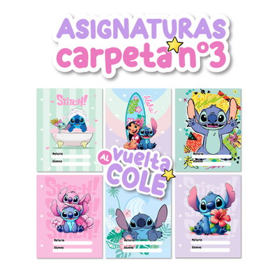 Separadores N°3 x6 Caratulas - Stitch
