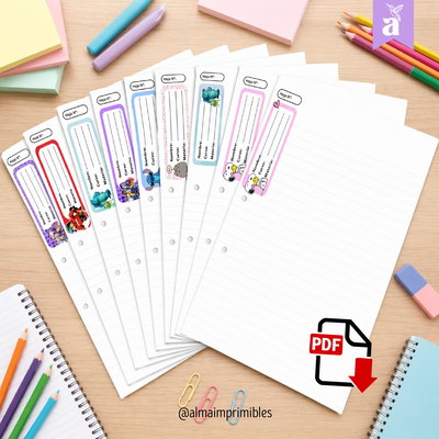 Rótulo Hojas Escolares N°3 – +40 Diseños Exclusivos