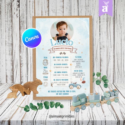 Infografia editable en Canva- Mi primer añito