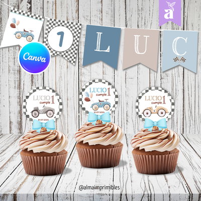 Kit Imprimible Editable en Canva – Autos Vintage