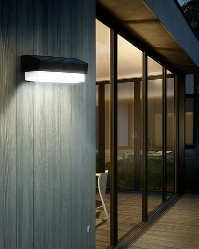 APLIQUE SOLAR P/PARED 13W LUZ CALIDA C/SENSOR TREFI