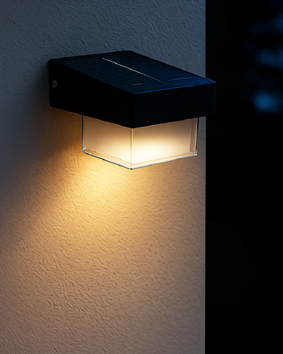 APLIQUE SOLAR P/PARED 6W LUZ CALIDA C/SENSOR TREFI