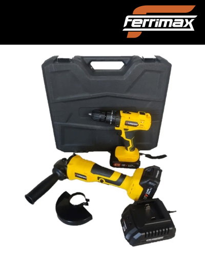 Set De Herramientas Inalámbricas Gamma 18V ATG18-7 Taladro + Amoladora