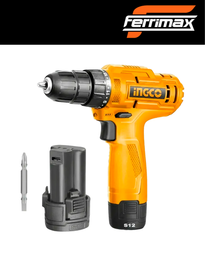 Taladro Atornillador INGCO CDLI12456 12V 20Nm con Batería