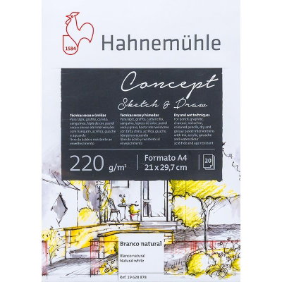 Block de Papel A4 Hahnemühle Concept Sketch & Draw 220g – Ideal Técnicas Mixtas